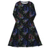 Floral Purple Night Long Sleeve Midi Dress 1