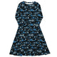 Nerdy Purrrfect Library Long Sleeve Midi Dress