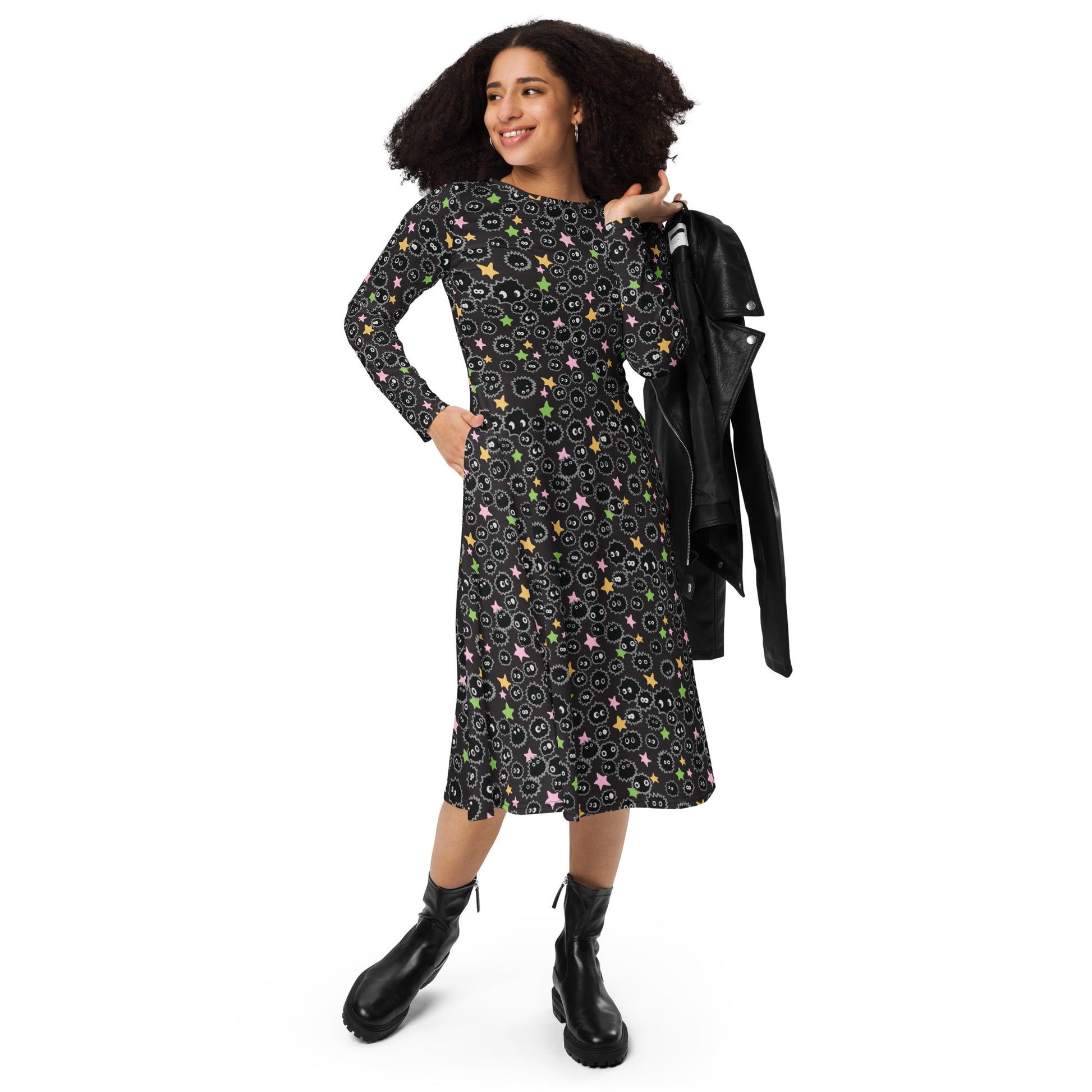 Sootsprites Anime Long Sleeve Midi Dress 4