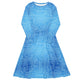 Nerdy Blue Computer Circuit Board Long Sleeve Midi Dress