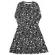 Nerdy Nerdy Doodles Black Long Sleeve Midi Dress