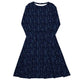Nerdy Ocean Giants Long Sleeve Midi Dress