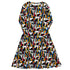 Mondrian Cat Library Long Sleeve Midi Dress 1