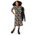 Mondrian Cat Library Long Sleeve Midi Dress 4