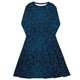 Nerdy Javascript Computer Code Blue Long Sleeve Midi Dress