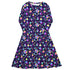 Tabletop RPG Weapons Items Purple Blue Dnd Long Sleeve Midi Dress 1