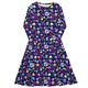 Nerdy Tabletop RPG Weapons Items Purple Blue Dnd Long Sleeve Midi Dress