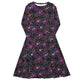 Nerdy Hawaiian Blooms Space Long Sleeve Midi Dress