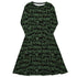 Cats in the Leaves Long Sleeve Midi Dress 1