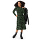 Nerdy Cats in the Leaves Long Sleeve Midi Dress