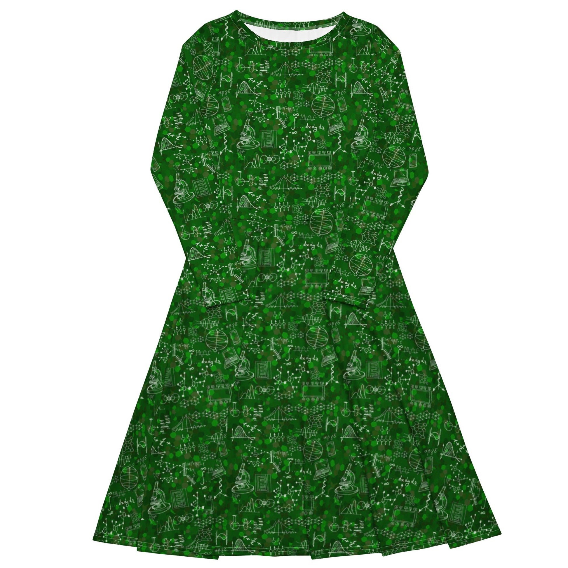 Mad Science Lab Green Long Sleeve Midi Dress 1