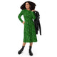 Nerdy Mad Science Lab Green Long Sleeve Midi Dress