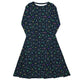 Nerdy Science DNA Molecules Dark Navy Long Sleeve Midi Dress