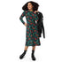 Tropical Dinosaur Green Aloha Long Sleeve Midi Dress 4