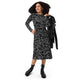 Nerdy Periodic Table BW Long Sleeve Midi Dress