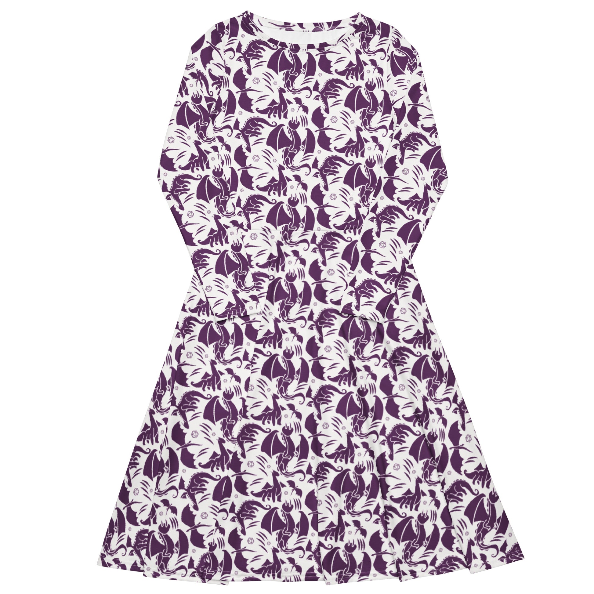 Dnd Purple Dragons Long Sleeve Midi Dress 1