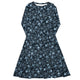 Nerdy Airplanes Blue Camouflage Blue Long Sleeve Midi Dress