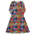 Pop Art Comic Book Red Long Sleeve Midi Dress 1