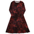 Red Nebula Space Long Sleeve Midi Dress 1