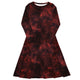 Nerdy Red Nebula Space Long Sleeve Midi Dress