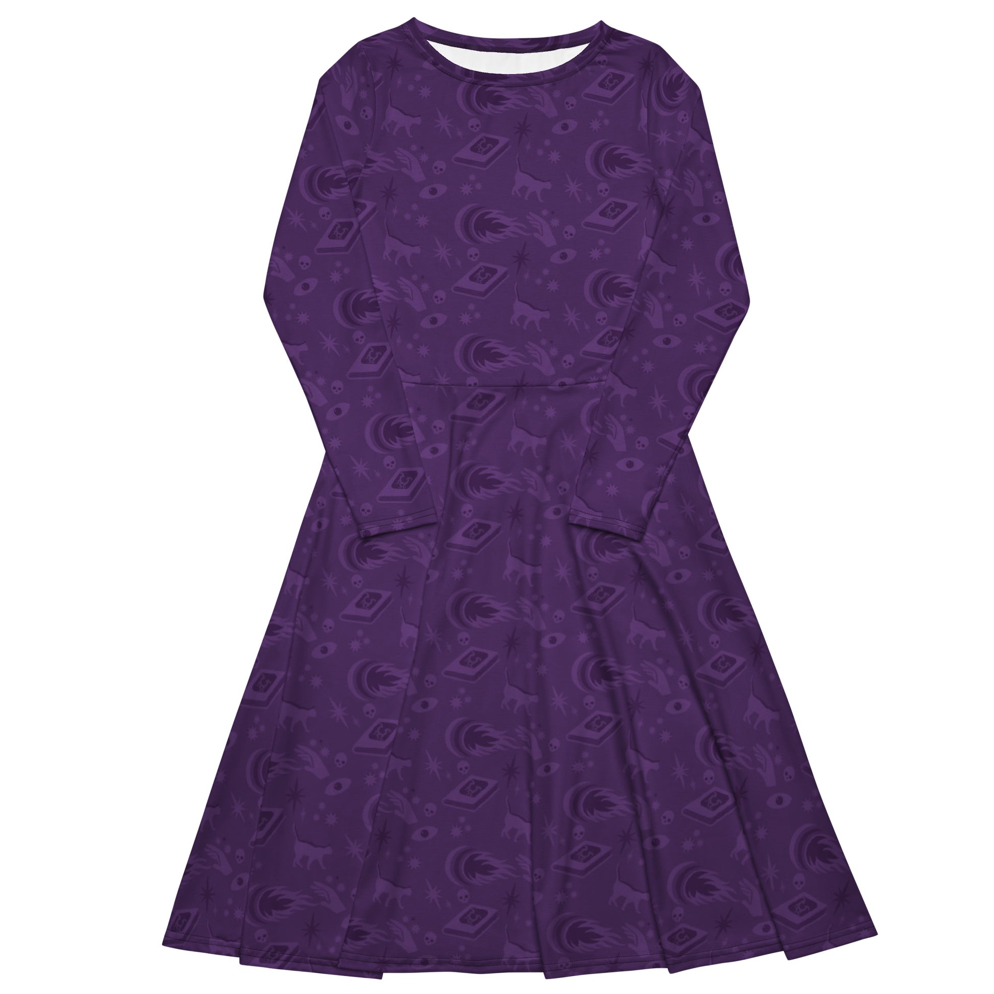 Dnd Warlock Class Long Sleeve Midi Dress 1