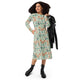 Nerdy Spring Garden Long Sleeve Midi Dress