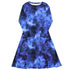 Blue Purple Nebula Space Long Sleeve Midi Dress 1