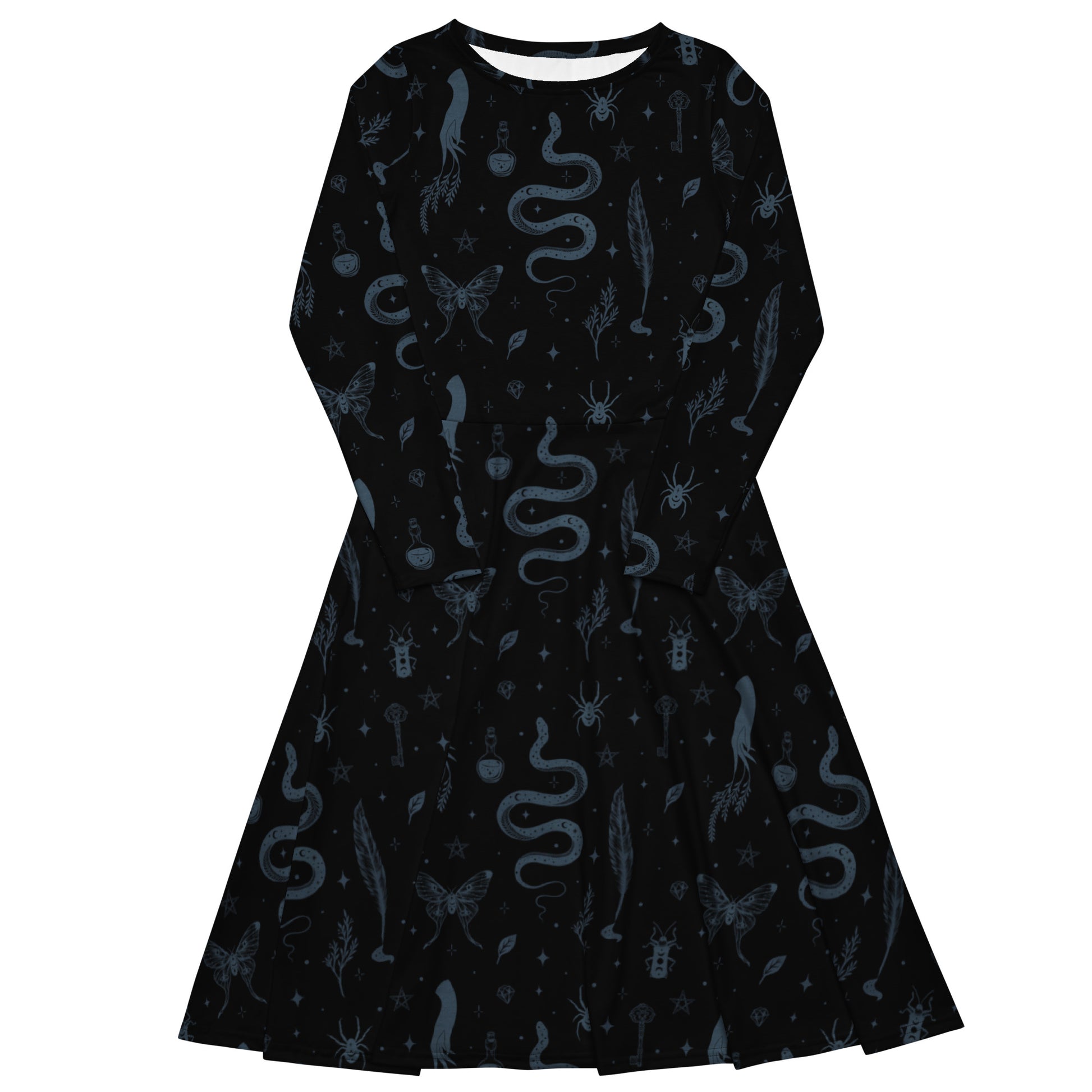 Episodic Mystical Collection Black Long Sleeve Midi Dress 1