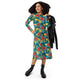 Nerdy Tropical Fruit Dice Dnd Long Sleeve Midi Dress