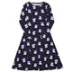 Nerdy Anxious Ghosts Purple Long Sleeve Midi Dress