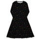 Nerdy Math Symbols Black Long Sleeve Midi Dress