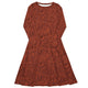 Nerdy Human Anatomy Red Long Sleeve Midi Dress