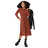 Human Anatomy Red Long Sleeve Midi Dress 4