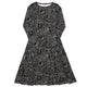 Nerdy Human Anatomy Black Long Sleeve Midi Dress