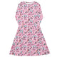 Nerdy Anime Gamer Items Pink Long Sleeve Midi Dress
