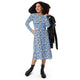 Nerdy Onsen Snow Monkeys Long Sleeve Midi Dress