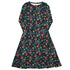 Multi Colored Airplanes on Blue Long Sleeve Midi Dress 1