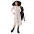 Board Game Objects Meeples White Long Sleeve Midi Dress 4