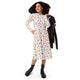 Nerdy Board Game Objects Meeples White Long Sleeve Midi Dress