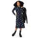 Nerdy Pawn Party Blue Board Game Long Sleeve Midi Dress