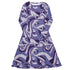 Dnd Dice Swirls Purple Long Sleeve Midi Dress 1