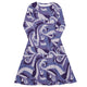 Nerdy Dnd Dice Swirls Purple Long Sleeve Midi Dress