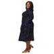 Nerdy Beautiful Nebula Outer Space Long Sleeve Midi Dress