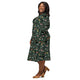Nerdy Oishi Sushi Green Long Sleeve Midi Dress