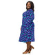 Nerdy Psychedelic Mushrooms Long Sleeve Midi Dress