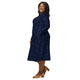 Nerdy Ocean Giants Long Sleeve Midi Dress