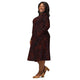 Nerdy Red Dragon Scales Dnd Long Sleeve Midi Dress