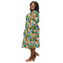 Hexagon Tile Board Game Long Sleeve Midi Dress 2