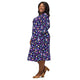 Nerdy Tabletop RPG Weapons Items Purple Blue Dnd Long Sleeve Midi Dress