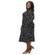 Nerdy Periodic Table BW Long Sleeve Midi Dress